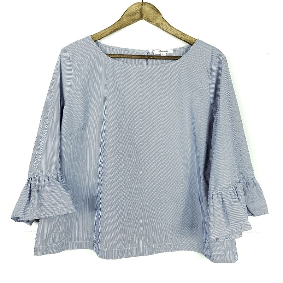 Madewell Tops - Madewell Blue White Stripe Pinstripe Casual Shirt